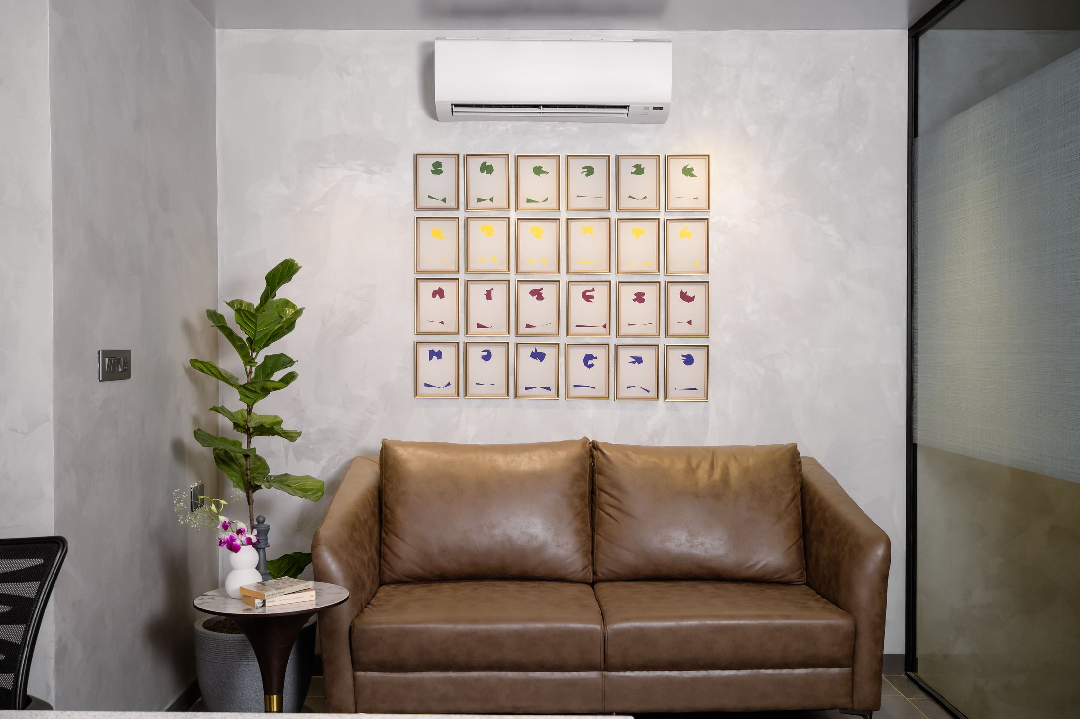 Framed artwork displayed in a living room